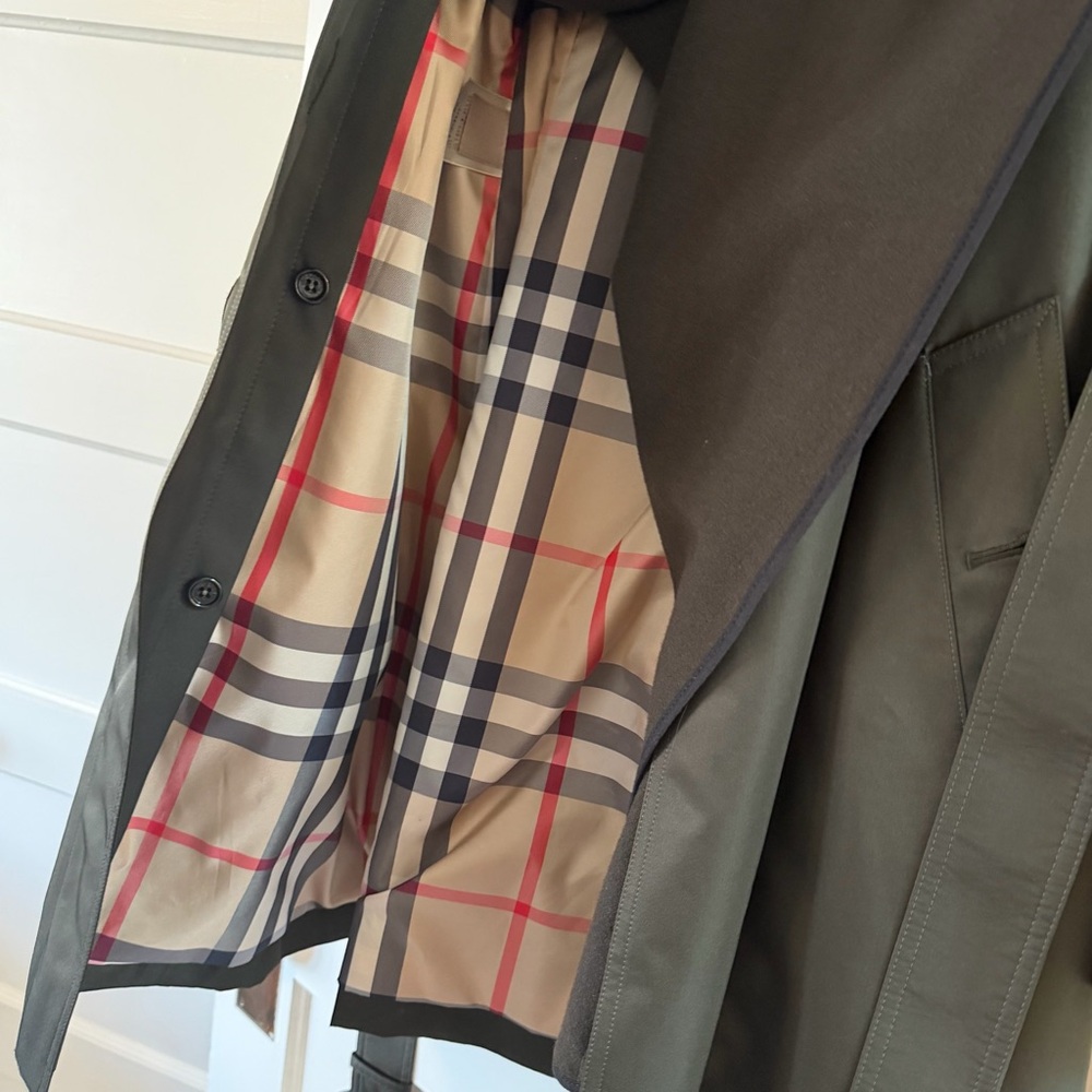 Burberry Walditch Olive Trench With Liner Size 10 EUC Classic Belted Trench - Picture 13 of 16